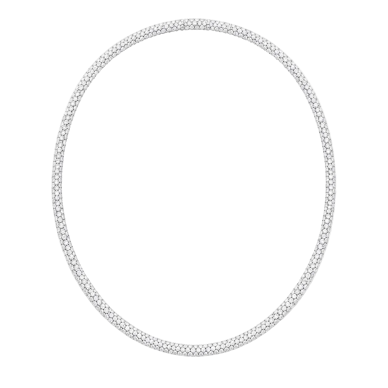 23.01 Carat Total Weight Flexible Diamond Tennis Necklace