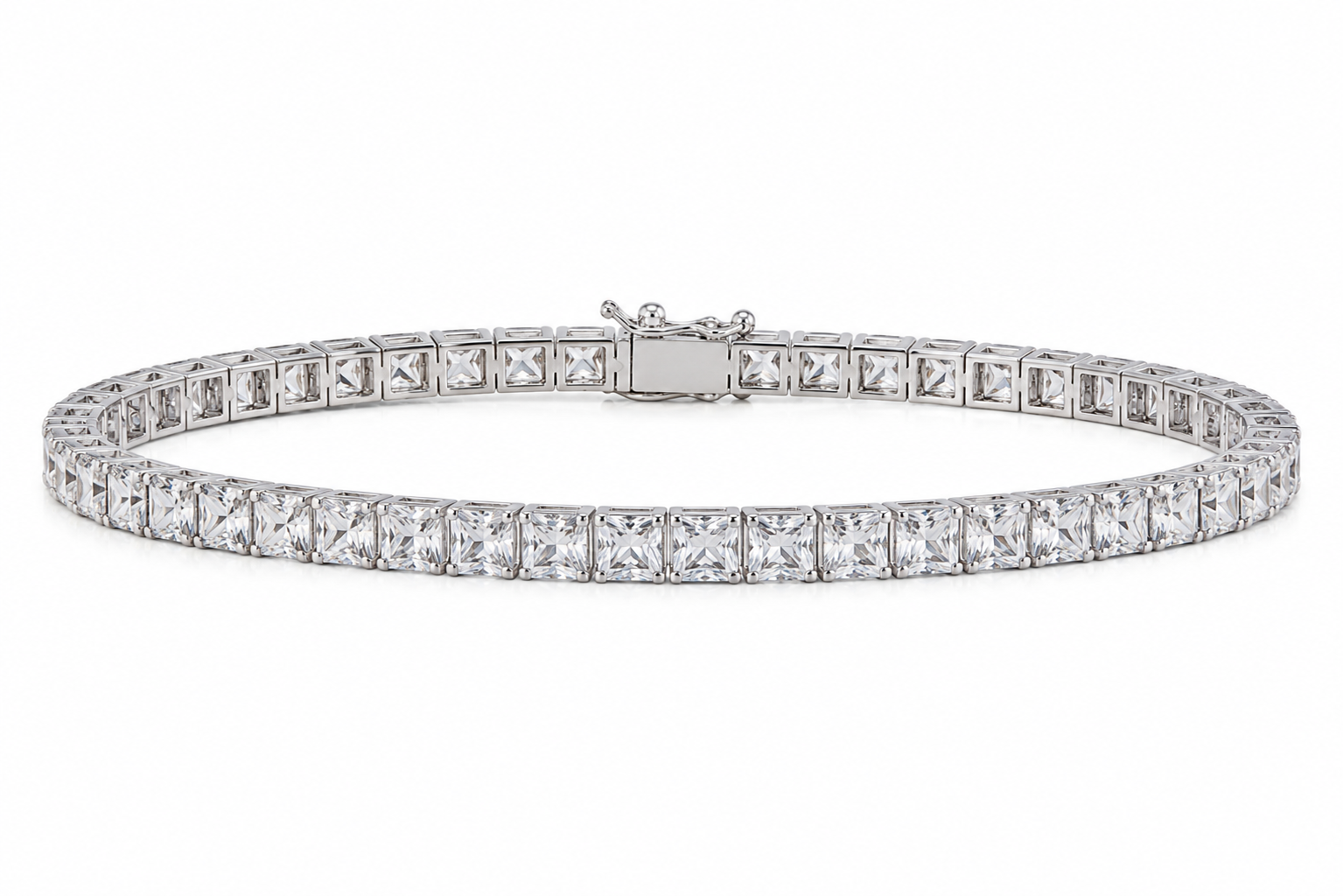Princess Cut 6.00 CTW Natural Diamond Tennis Bracelet