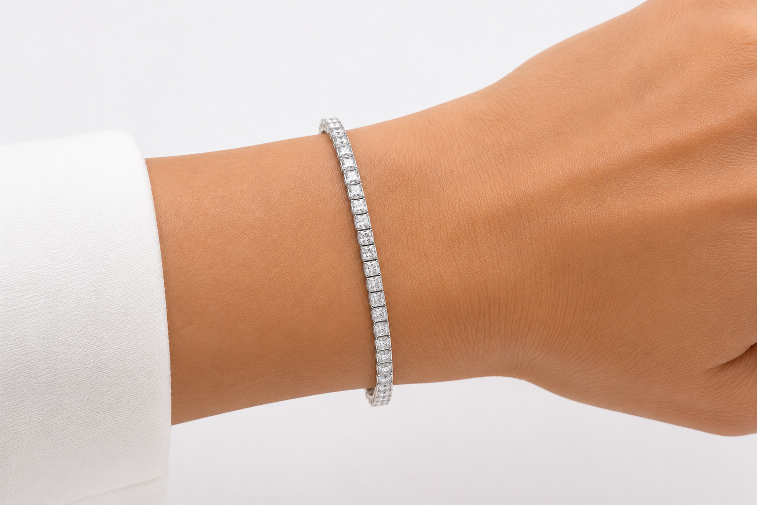 Princess Cut 6.00 CTW Natural Diamond Tennis Bracelet