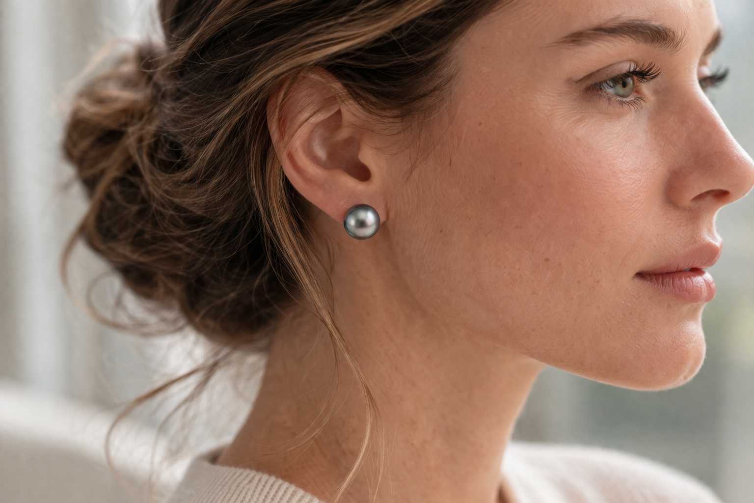 Grey Tahitian Pearl Earrings